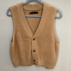 Volcom Beige V-Neck Sweater Vest